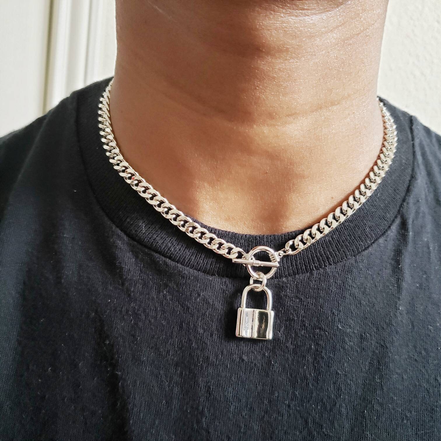 関送込 OHTNYC PADLOCK MIXED CHAIN NECKLACE 11676GREENMIXCUTCOEURDECONFETT