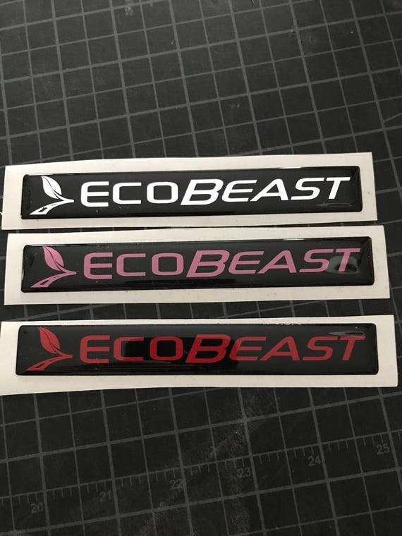 Set EcoBeast Eco Beast Domed Decal Emblem Chrome car Stickers 5x 0.82 2pc 