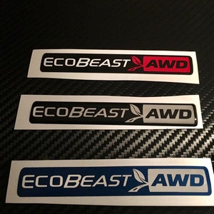 Gel Coated (Domed) FORD Ecobeast AWD or Twin Turbo AWD emblem overlay.  Fits Fusion Ecoboost awd only!
