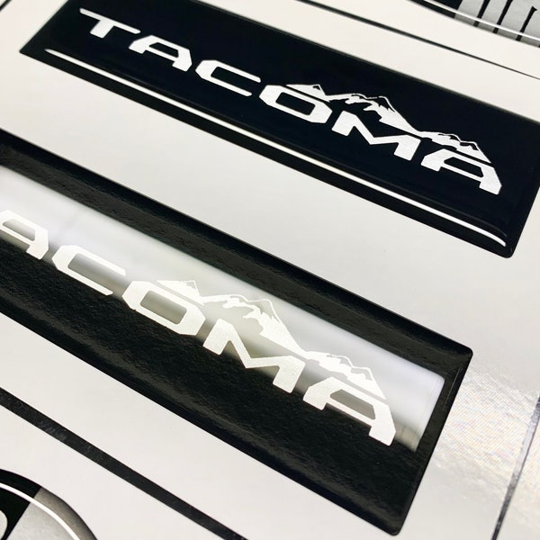 Gel Coated (Domed) emblem overlays for Weathertech floor mats: Tacoma