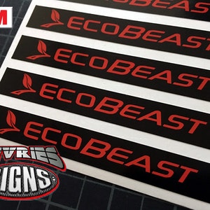 Uncoated Ford Ecobeast, Ecobeauty or Twin Turbo:  (2) emblem ecoboost overlays- Fits F150 2015+ ONLY,  NON-DOMED stickers