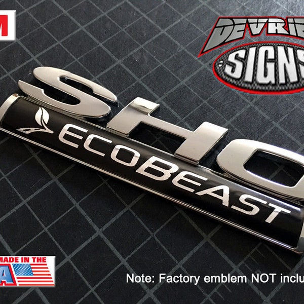 Uncoated Ford Ecobeast, Ecobeauty or Twin Turbo:  (2) emblem ecoboost overlays- Fits Taurus SHO only,  NON-DOMED stickers