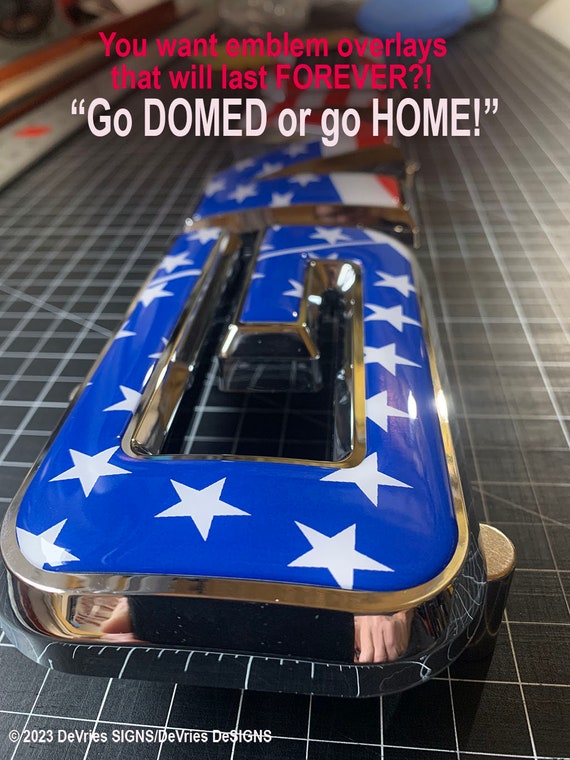 Fits 2007-2024 GMC SIERRA only!! Pre-cut (domed) 3M emblem overlay: Texas Flag