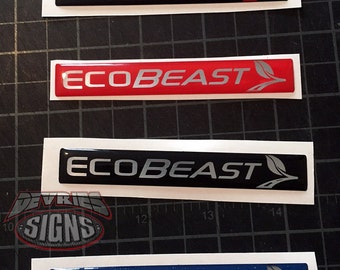 Gel Coated (Domed) FORD ECOBEAST emblem overlays ecoboost eco boost turbocharged FUSION 2013+