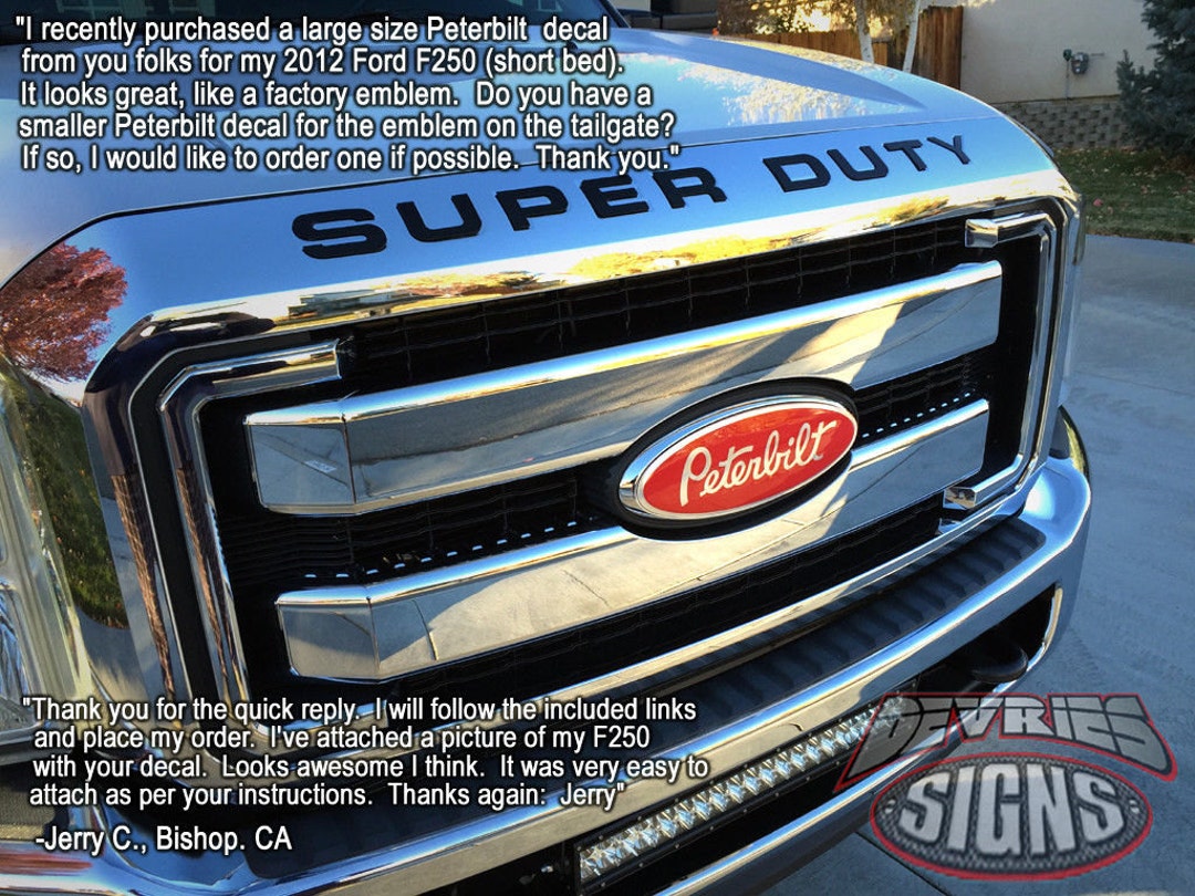 Gel Coated domed PETERBILT Ford Emblem Overlays 3M™ F-150 F-250 F