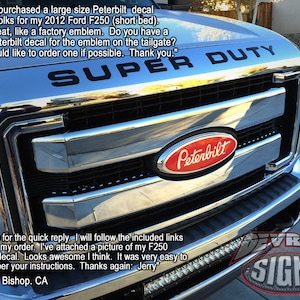 Gel Coated (Domed) PETERBILT Ford emblem overlays 3M™ F-150 F-250 F-350 F0450 Super Duty Ranger Expedition