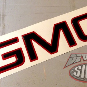 PRÉDÉCOUPÉ GMC Sierra avec revêtement en gel dôme, emblème superposé, compatible avec les emblèmes GMC Sierra 2007-2023 Aucune découpe Couleurs unies image 5