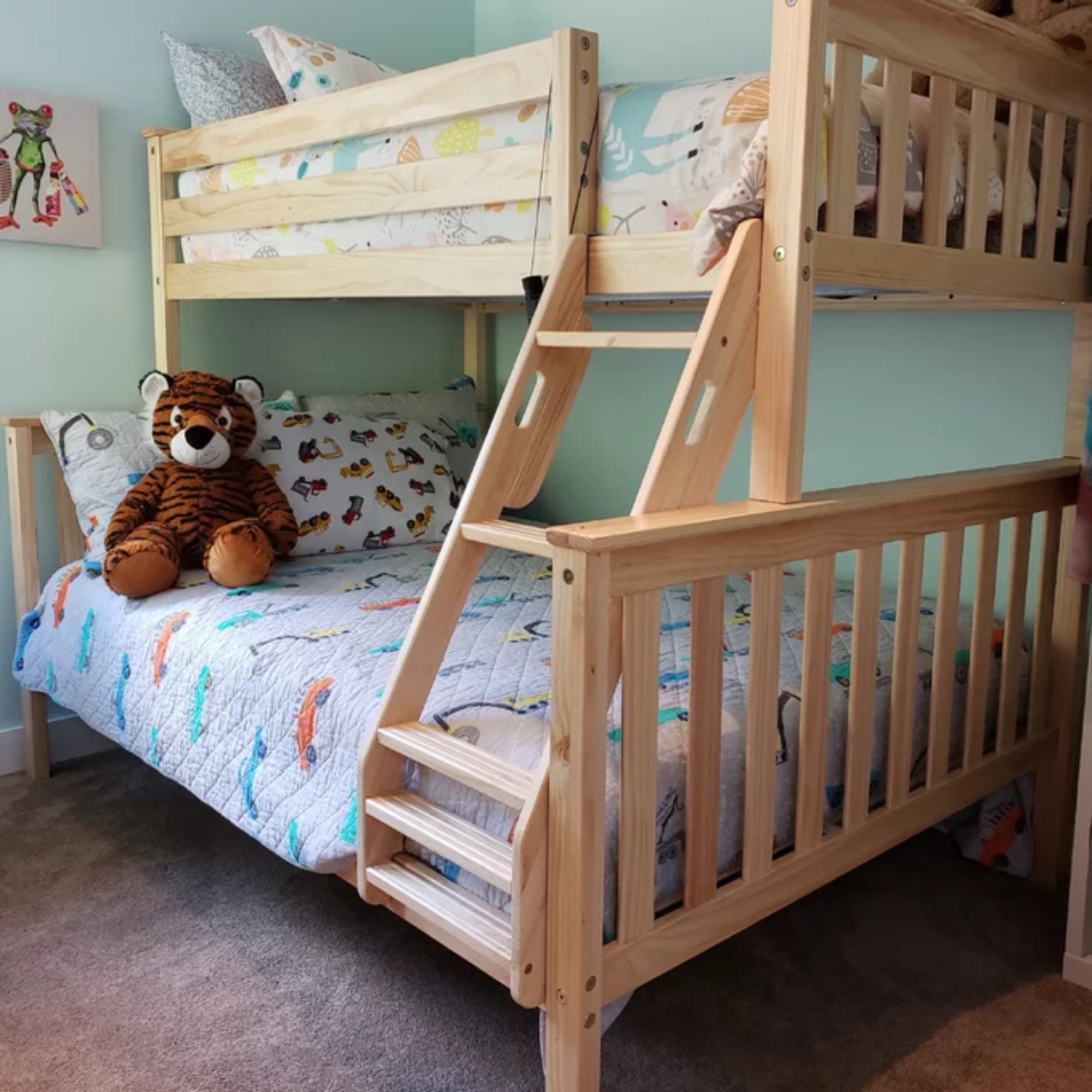 Twin Over Full Solid Wood Bunk Bed Sale Price Free Shipping Etsy