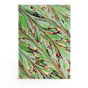 A5 Marbled Journal - Green Feather