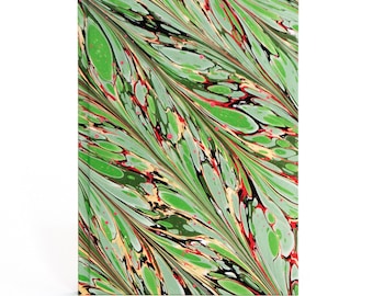 A5 Marbled Journal - Green Feather