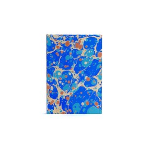 Pocket Marbled Journal - Blue, Gold & Copper Stone
