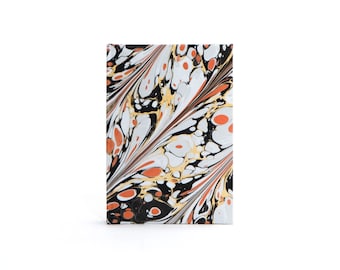 Pocket Marbled Journal - Slate & Metallics Feather