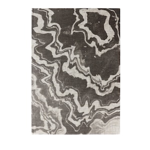 Marbled Journal - Suminagashi on linen
