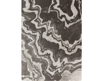 Marbled Journal - Suminagashi on linen