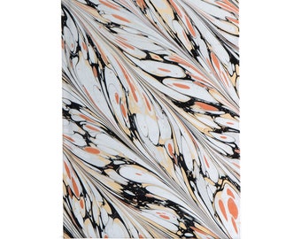A5 Marbled Journal - Slate & Metallics Feather
