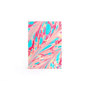 Pocket Marbled Journal - Pastels Feather