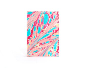 Pocket Marbled Journal - Pastels Feather
