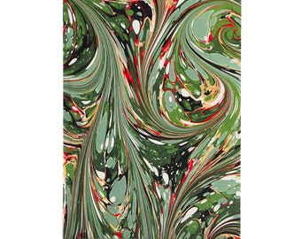 A5 Marbled Journal - Green Swirl