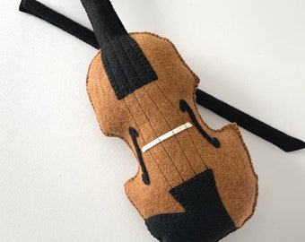 Violin, Toy Violin, Fiddle, Toy Instruments, Felt Toys, Violin, Pretend Play, Quiet Toys