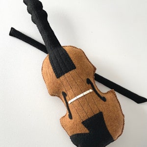 Violin, Toy Violin, Felt Toys, Plush Violin, Fiddle, Baby Violin, Music Nursery, Pretend Play, Toy Instruments image 2