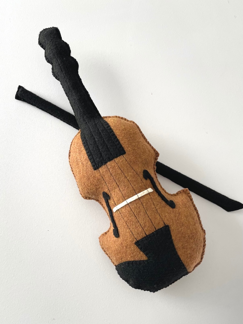 Violin, Toy Violin, Felt Toys, Plush Violin, Fiddle, Baby Violin, Music Nursery, Pretend Play, Toy Instruments image 2