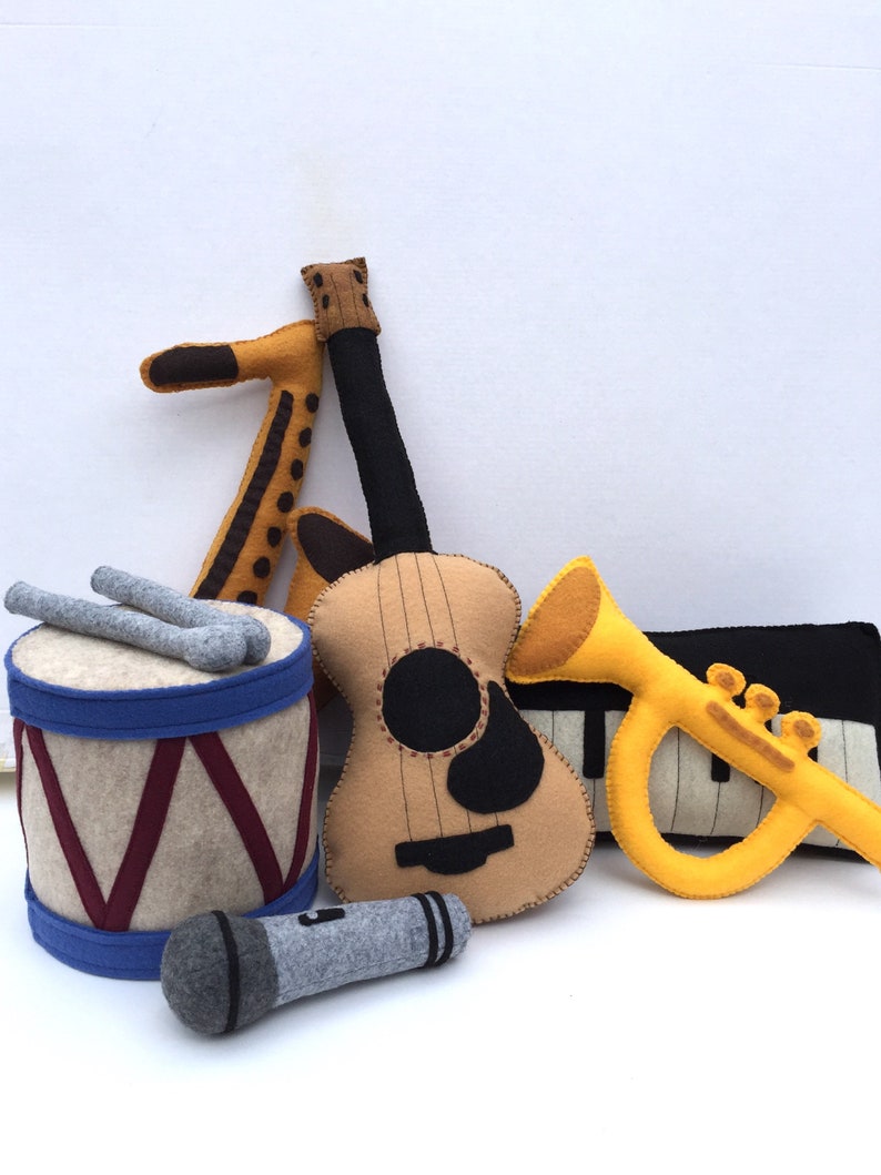 Toy Trumpet, Felt Toys, Toy Instruments, Stuffed Trumpet, Plush Trumpet, Baby Trumpet, Baby Gift, Baby Music, Baby Musician, Pretend Play image 6