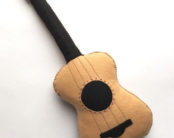 Plush Guitar, Stuffed Guitar, Baby Guitar, Toy Guitar, Felt toys, Toy Intruments, Baby Instruments, Music Nursery, Pretend Play