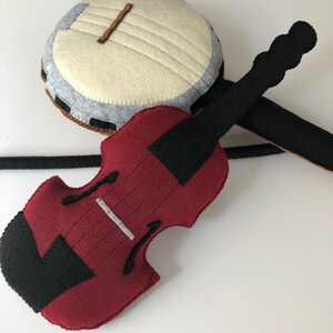 Violin, Toy Violin, Felt Toys, Plush Violin, Fiddle, Baby Violin, Music Nursery, Pretend Play, Toy Instruments image 5