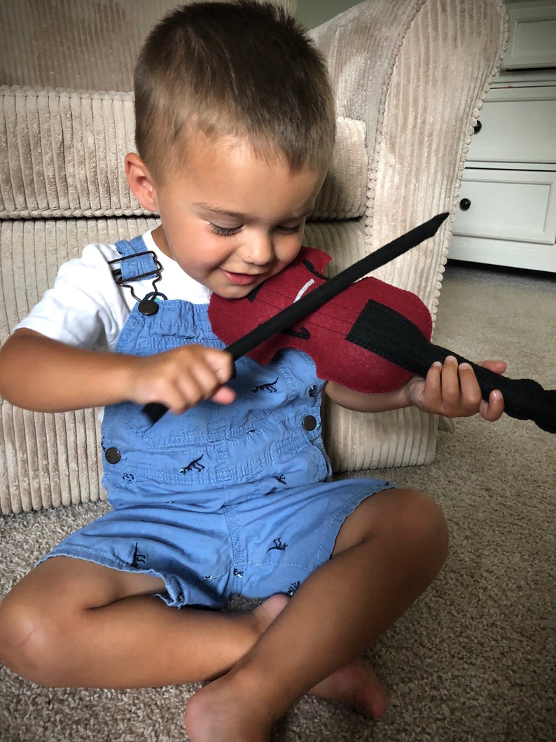 Violin, Toy Violin, Felt Toys, Plush Violin, Fiddle, Baby Violin, Music Nursery, Pretend Play, Toy Instruments image 3