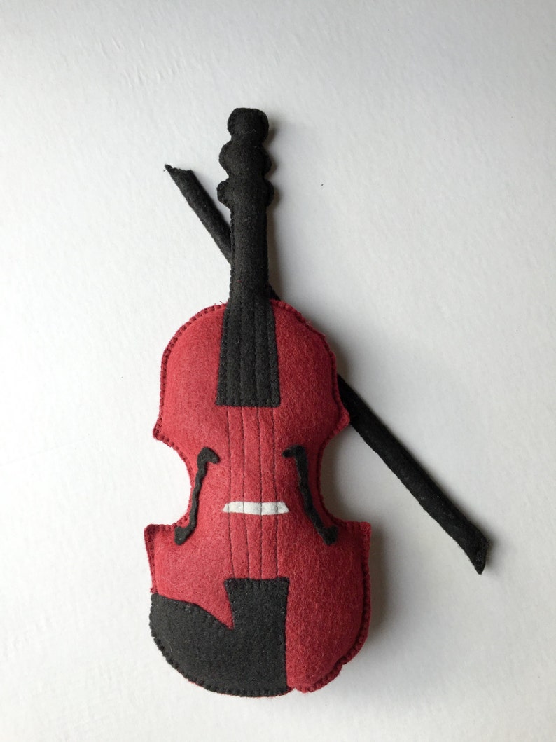 Violin, Toy Violin, Felt Toys, Plush Violin, Fiddle, Baby Violin, Music Nursery, Pretend Play, Toy Instruments image 1