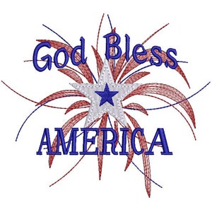Fireworks, 4th of July Embroidery Design, Patriotic Machine Embroidery in dst, hus, jef, pes, vip, vp3, exp, xxx, digtal download