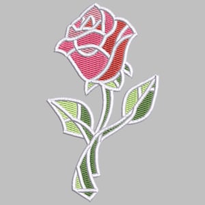 Stained Glass Rose Flower digital embroidery design