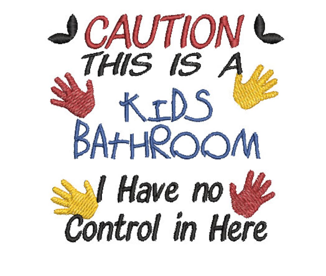 Kids Bathroom Machine Embroidery File, Digital Embroidery, Bathroom