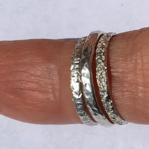 3 Sterling Silver Stacking Rings- Size 6