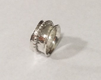 Sterling Silver Spinner,Meditation,Fidget, Wedding,Anxiety,Worry, Ring - Size 5  1/2