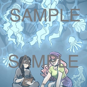 Sketching the Sea - Digital Download | Anime Inspired Art, Jellyfish and Deep Sea, Shoujo and Josei Inspo