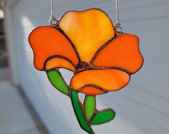 Stained Glass California Poppy