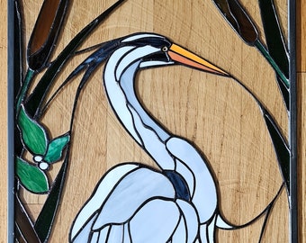 Stained Glass Blue Heron