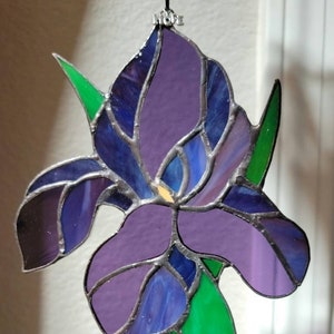 Purple Bearded Iris Suncatcher