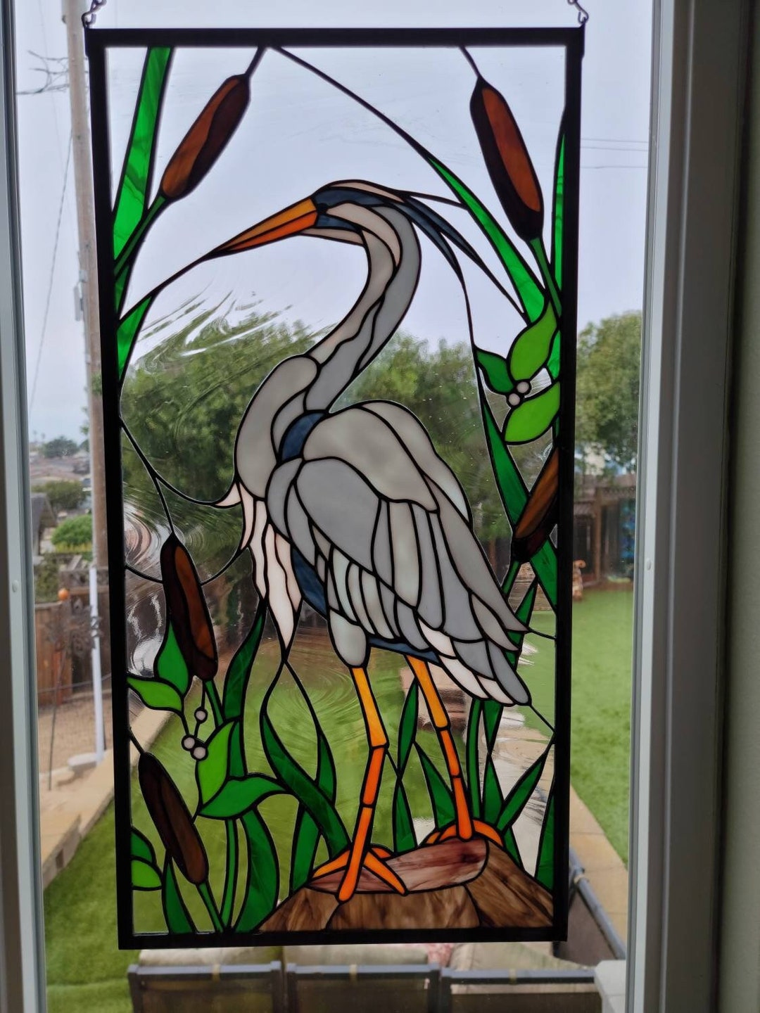 Stained Glass Blue Heron - Etsy
