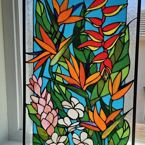 Hawainn Pattern Window Hawaiian Flower Window Panel - Etsy