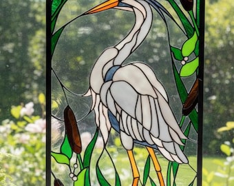 Stained Glass Blue Heron