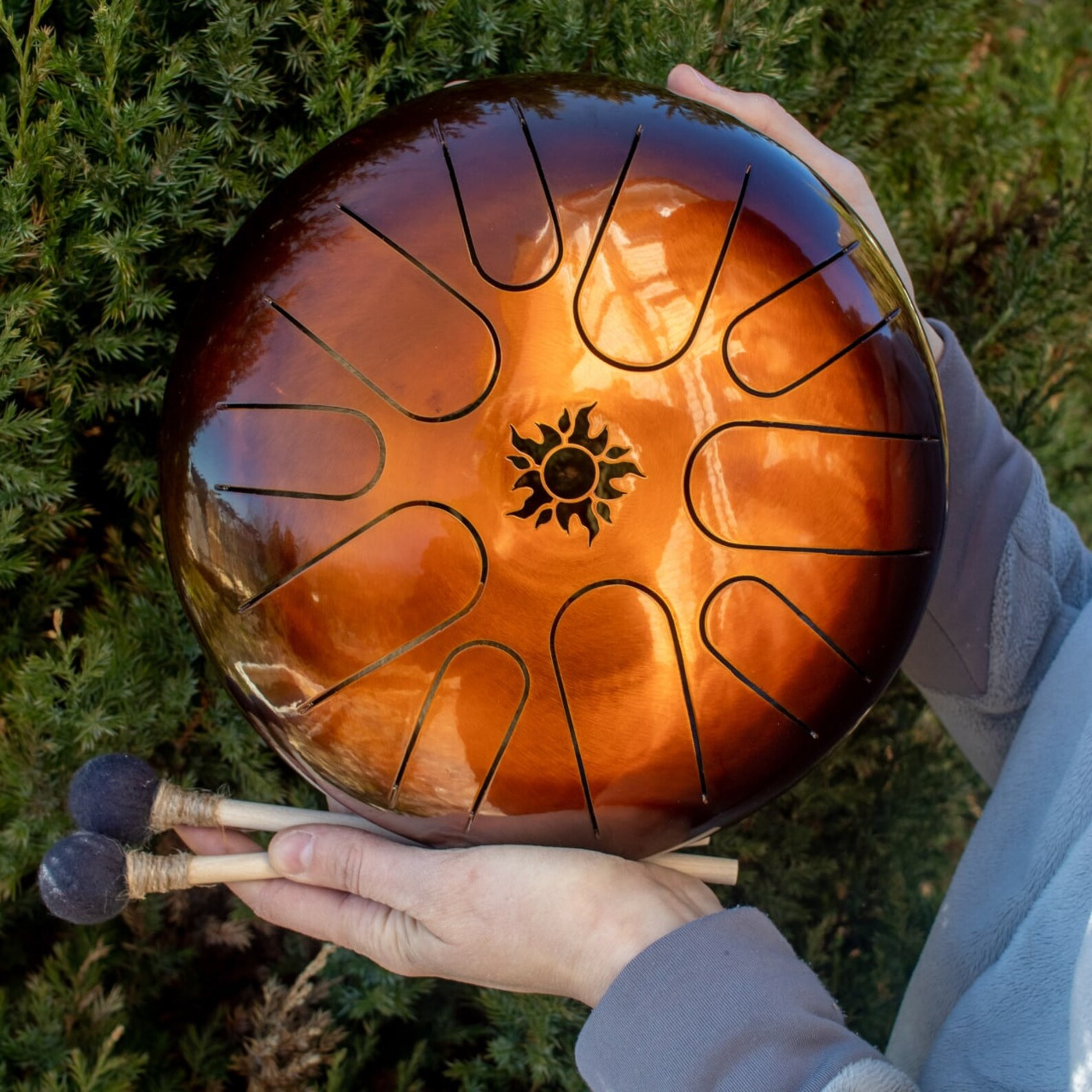 Tunable Handpan 10 Sun Tank Drum Steel Tongue Drum Etsy