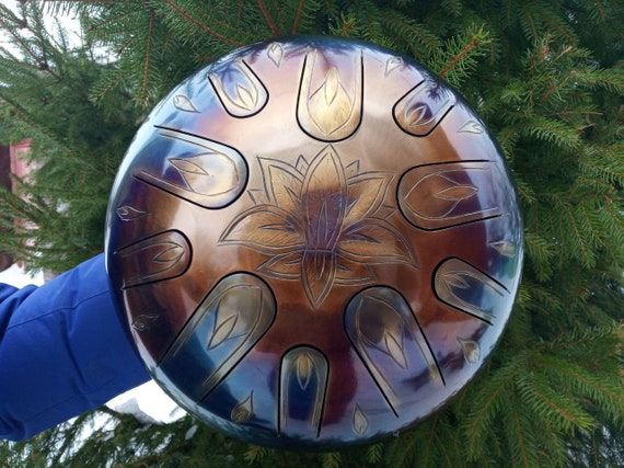 12 Steel Tongue Drum lotus Handpan Tank Drum Hand Pan Drum Slit