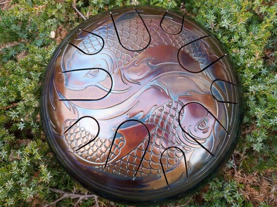 12 Steel Tongue Drum yin Yang Fishes Tank Drum Handpan Etsy