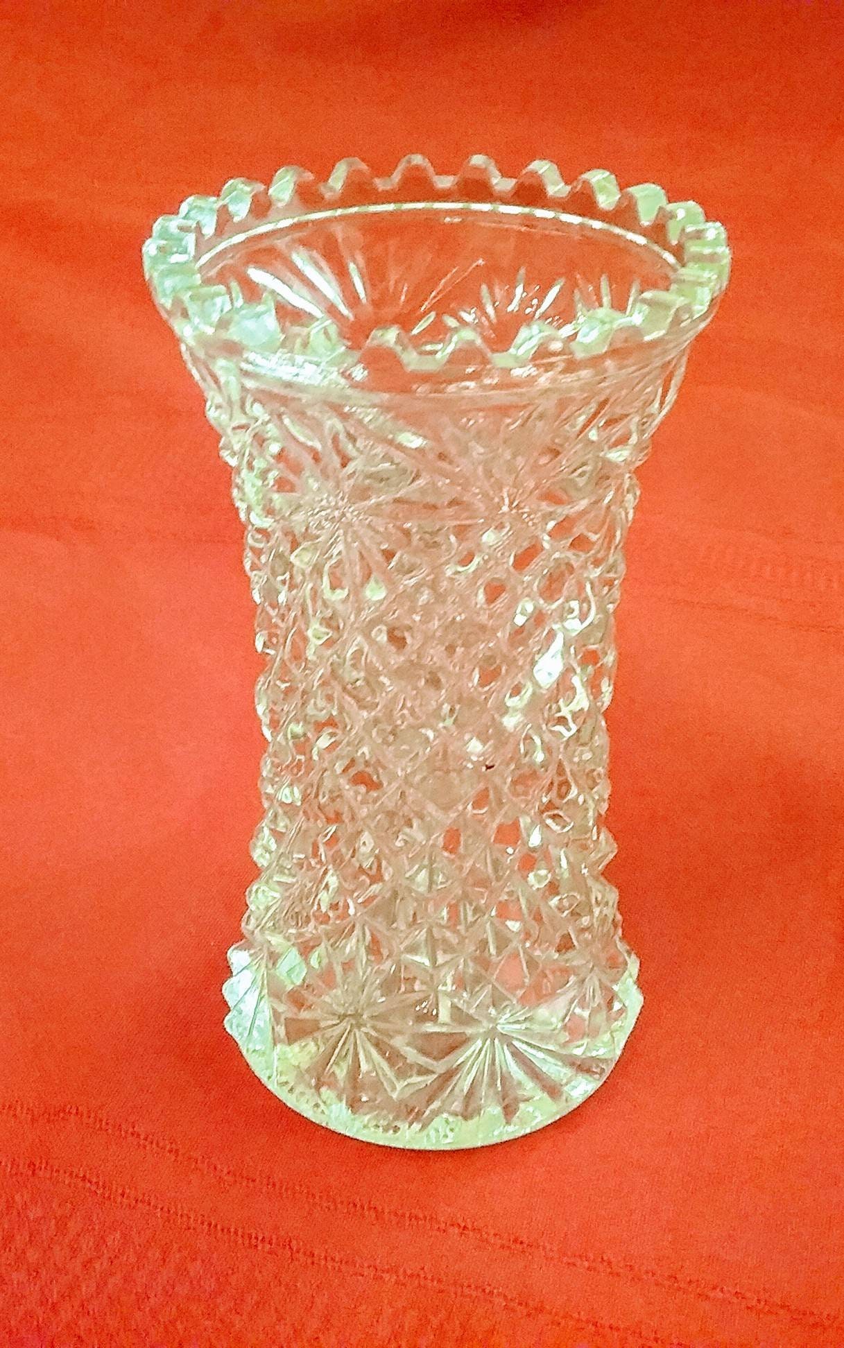 Pressed Glass Vase Etsy