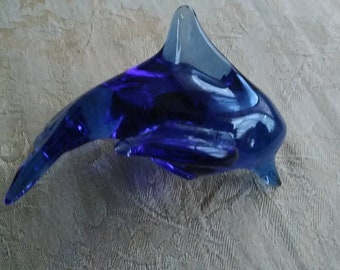 Blue Glass Dolphin