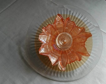 Glass plate flower, garden art, sun catcher, yard art