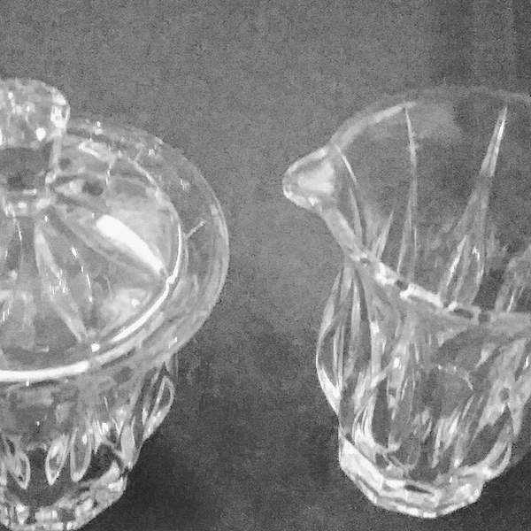 Vintage Lead Crystal Sugar Bowl and Creamer