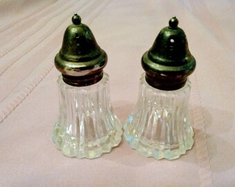 Vintage Fluted Glass Salt and Pepper Shakers